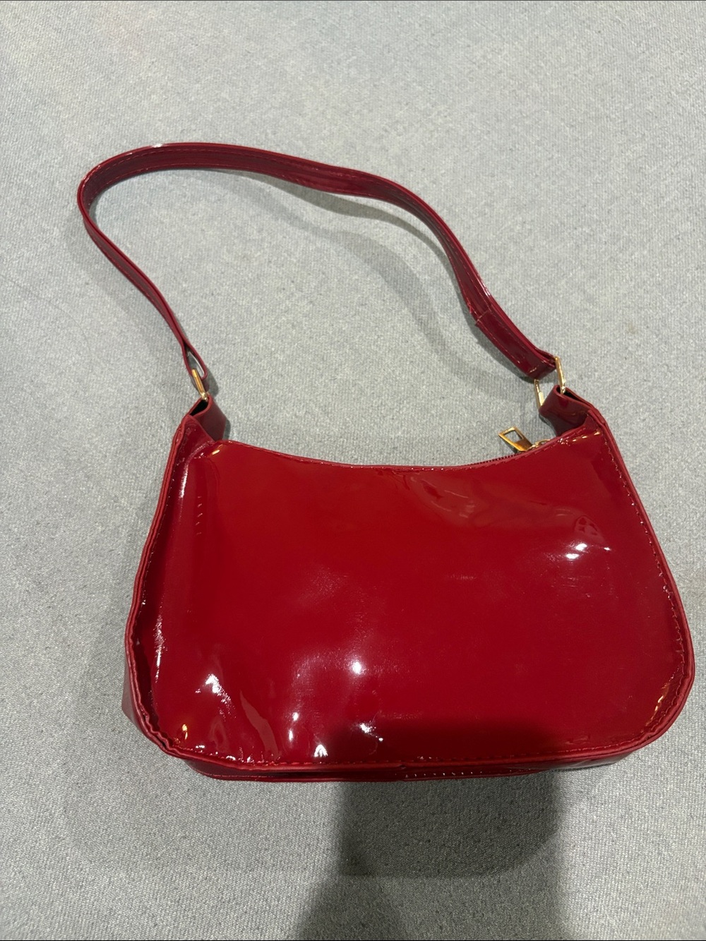 Amazon Red Patent Shoulder Bag